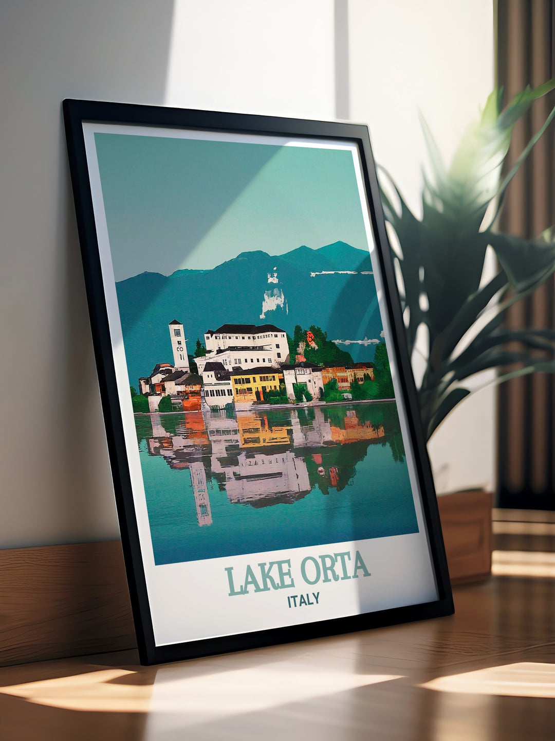 This Lake Orta travel print, featuring San Giulio Island, adds a touch of Italys scenic beauty to your home decor. The detailed design and soft colors make it a perfect addition to any space, while the islands historic charm brings a sense of timelessness to your walls.