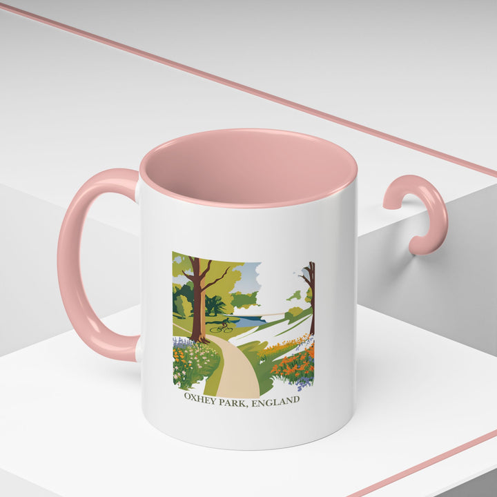 This Oxhey Park England mug celebrates the natural beauty of one of England’s most beloved parks. With its high-quality ceramic build and charming design, it’s perfect for enjoying your favorite beverages. Dishwasher and microwave safe for convenience.