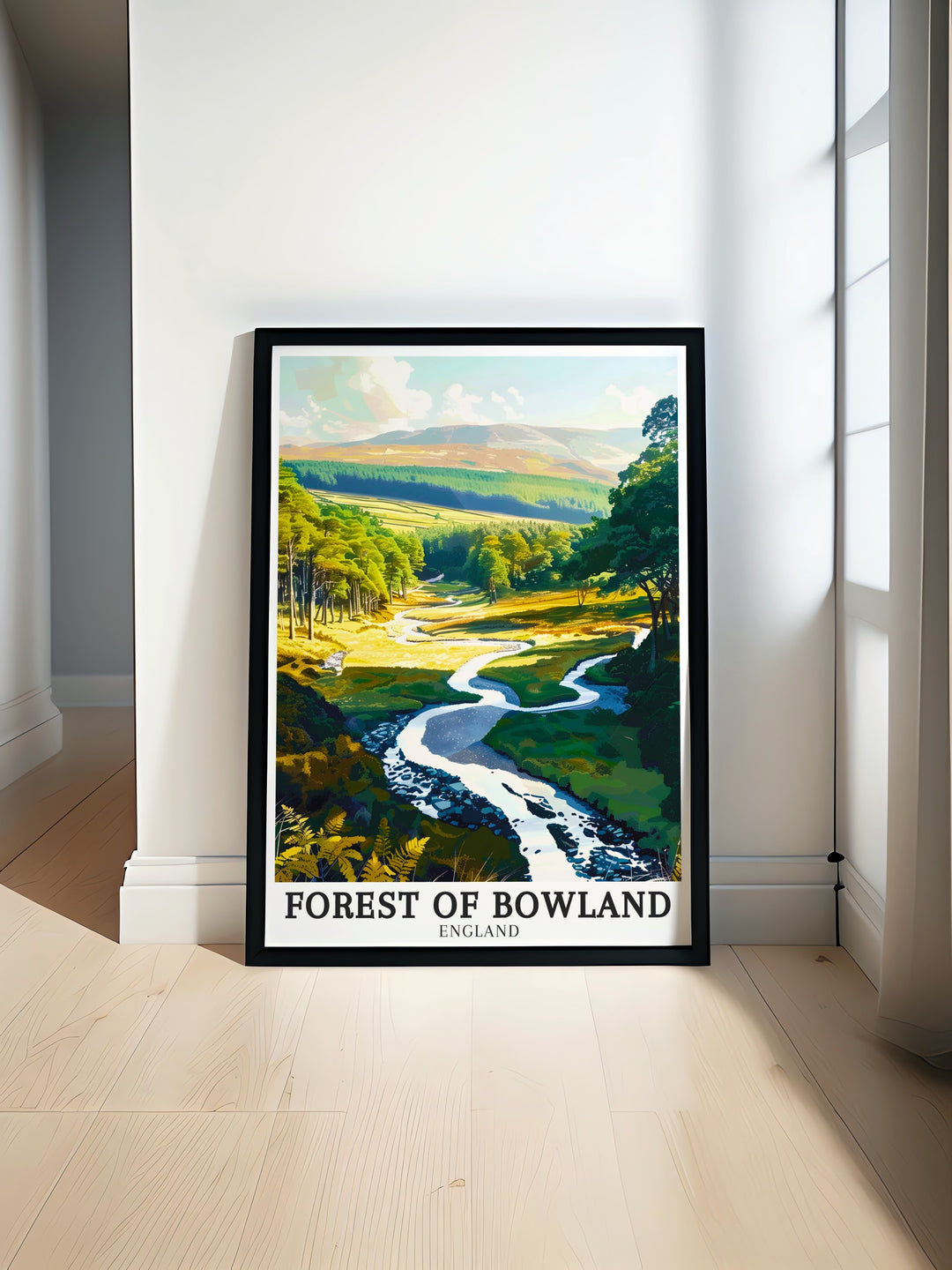 This Forest of Bowland travel poster is a celebration of the UKs beautiful landscapes. Featuring vast greenery and peaceful trails, it is perfect for nature lovers and adventurers alike. Whether youve visited this AONB or admire it from afar, this print adds a calming atmosphere to any room in your home.