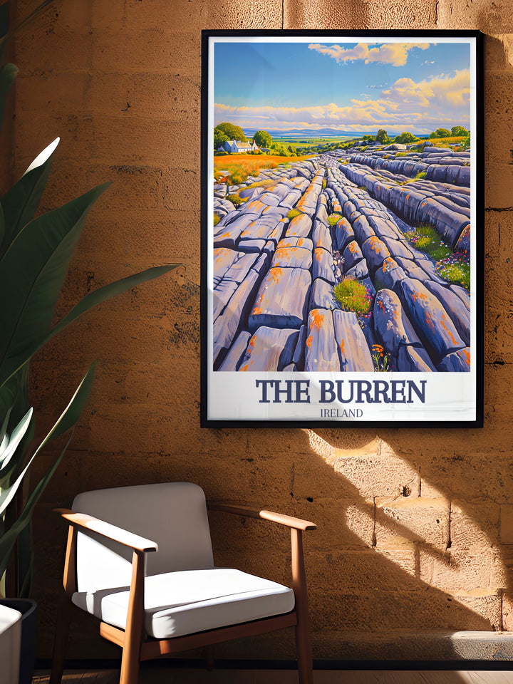 County Clare art print featuring Burren National Park Kilfenora village a stunning piece of wall decor that brings the beauty of Irelands landscapes into your home