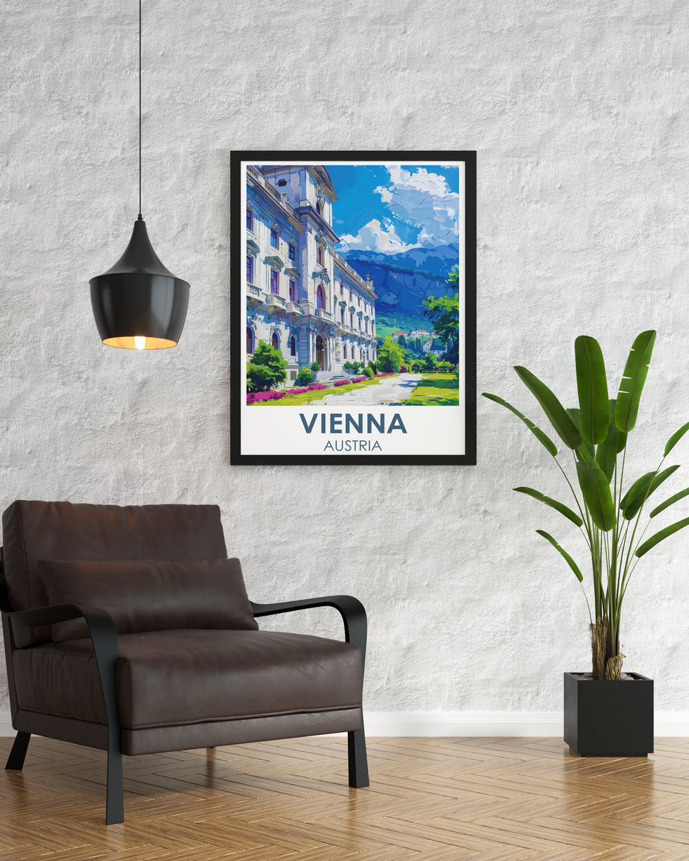 Captivating Vienna Poster of Belvedere Palace highlighting the beauty and grandeur of this historic landmark a perfect piece of wall art for celebrating Viennas rich cultural heritage and charm