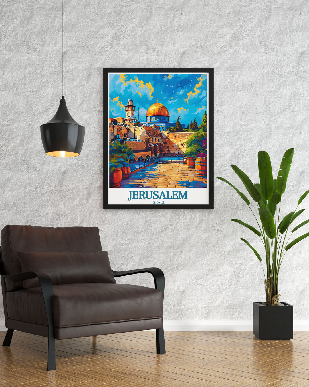 Celebrating Jerusalems rich heritage, this poster showcases landmarks and scenes that tell the story of the citys diverse past. Perfect for those who love exploring history, this artwork brings the culture of Jerusalem into your home.