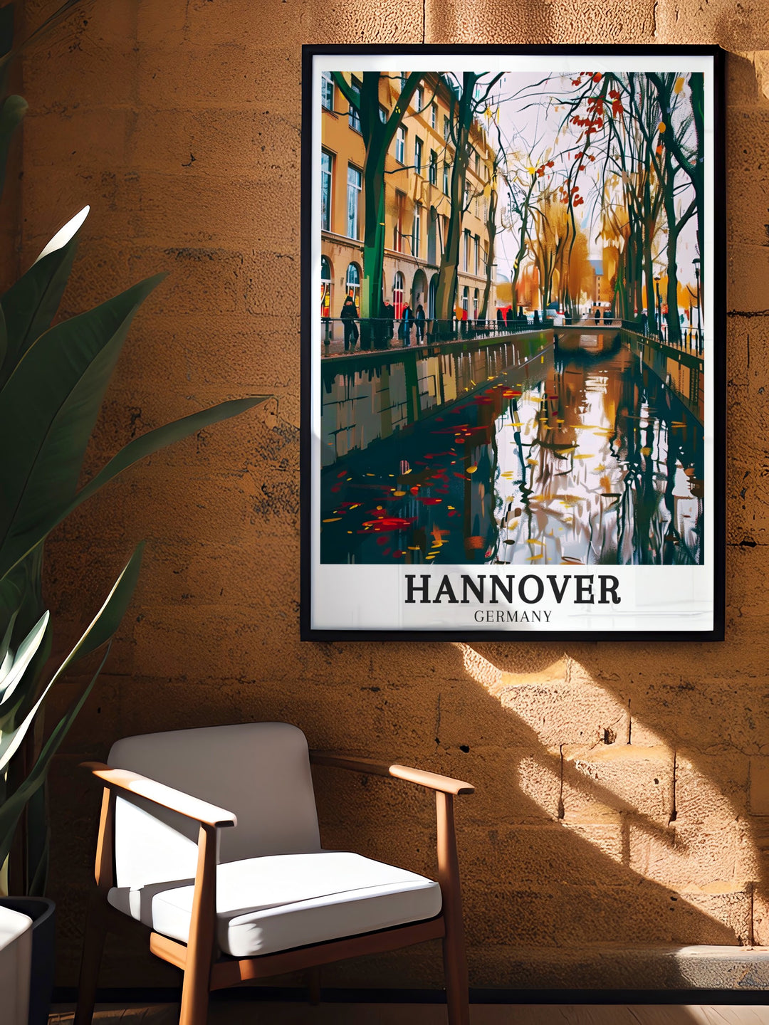 Custom print of Hannover Germany highlighting the citys unique blend of historic and modern architecture making it an excellent choice for enhancing your home decor with a piece of Germanys cultural heritage