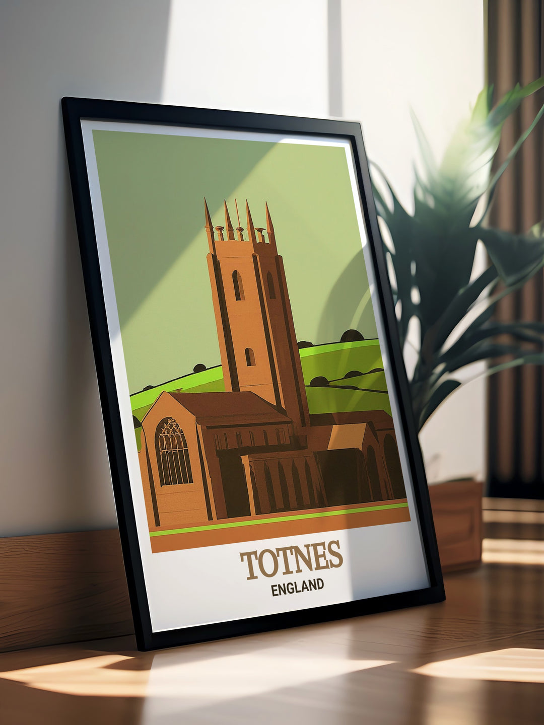 Totnes wall decor with St. Marys Church, capturing the charm and beauty of this significant English landmark. This vibrant print enhances any room, making it a great gift for friends and family who love Englands history and architecture.