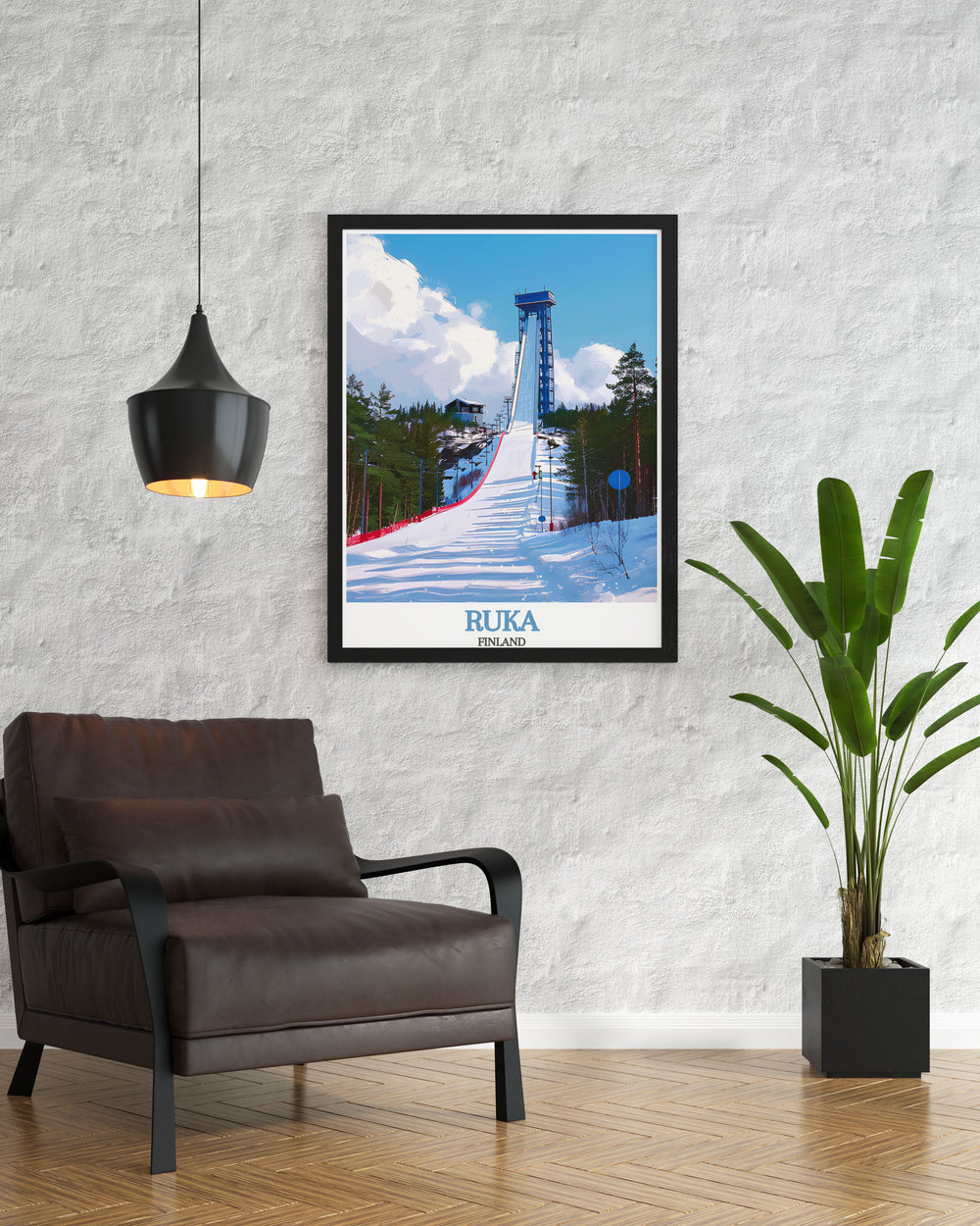 Enhance your home with Ruka Ski Jump Framed Prints showcasing the beauty of Finland including Ruka Ski Resort and Levi Lapland Finland adding sophistication and adventure to any space