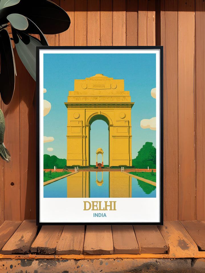 Celebrate the beauty of Delhi with this elegant wall art featuring India Gate ideal for home decor or gifting on birthdays Christmas and other special occasions.