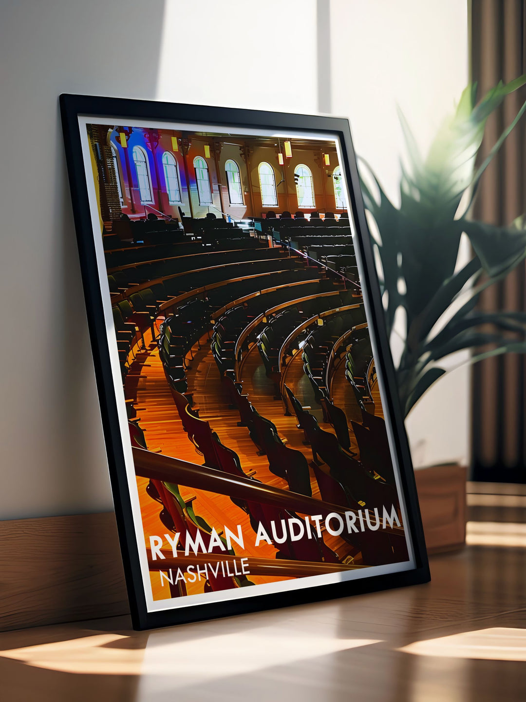 Ryman Auditorium Stage and Auditorium prints elegant country music art stunning Nashville Tennessee modern decor