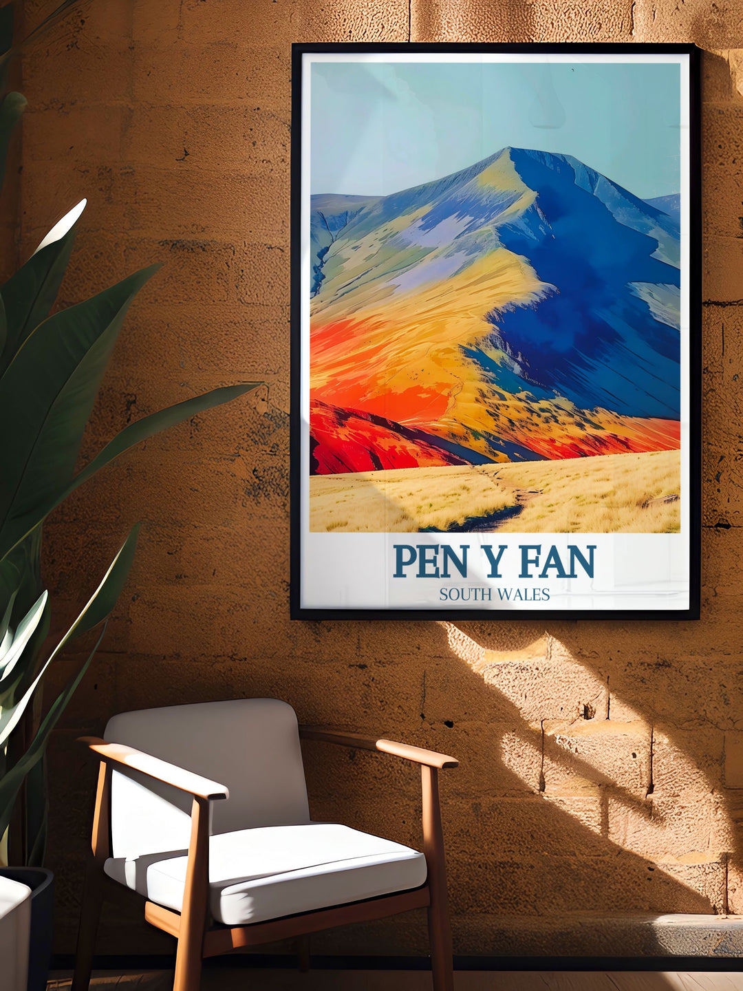 Captivating Brecon Beacons wall art with a focus on the stunning Pen Y Fan Mountain. Perfect for adding a touch of South Wales natural beauty to any room, this poster is ideal for nature lovers and adventurers.