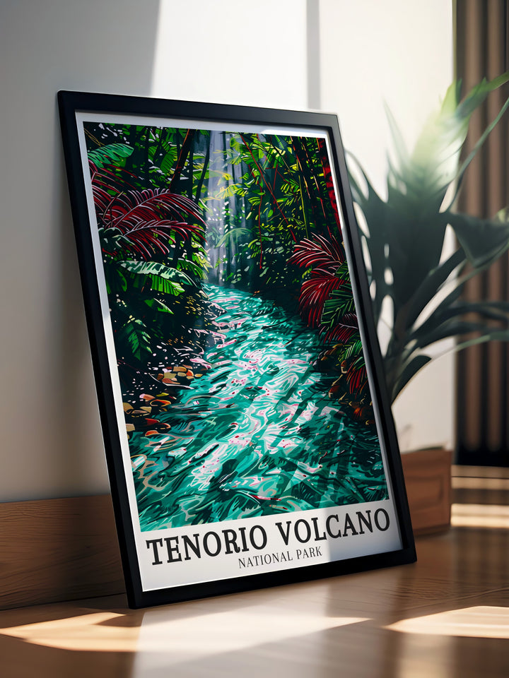 Stunning Tenorio Volcano National Park Art Print highlighting the breathtaking scenery of Costa Ricas volcano perfect for modern decor and unique gifts for nature enthusiasts.