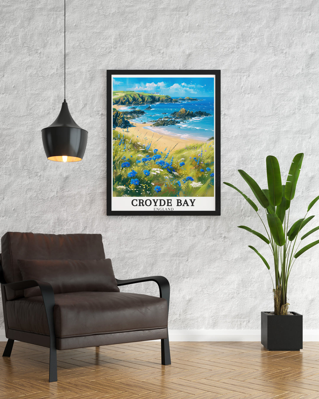 Baggy Points striking cliffs and panoramic views over Croyde Bay are depicted in this canvas print. Perfect for lovers of coastal walks and UK landmarks, this artwork brings a piece of the North Devon AONB into your living space.