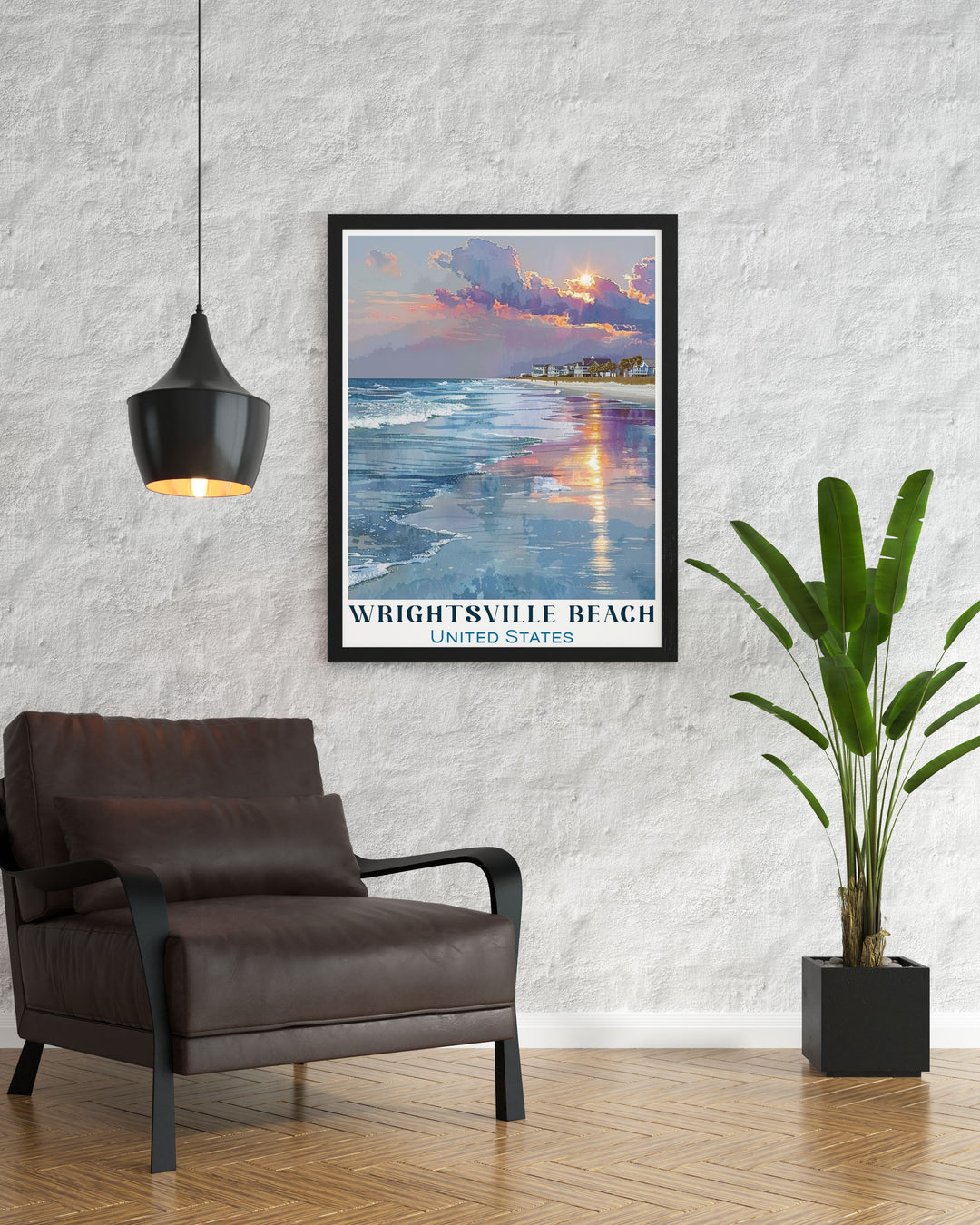 Canvas art depicting the serene beauty and lively spirit of Wrightsville Beach, North Carolina. This artwork captures the stunning shoreline and vibrant community, adding a sense of coastal charm and elegance to your home or office decor.