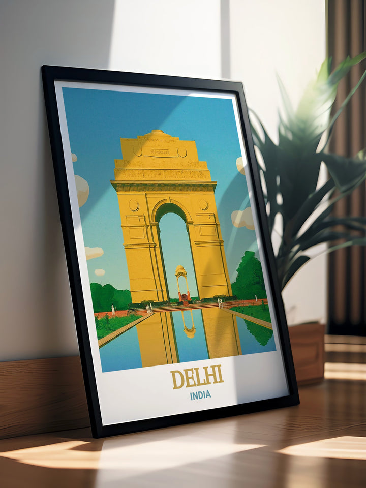 Elevate your home decor with this stunning Delhi poster showcasing India Gate a perfect gift for those who love India and appreciate fine art.