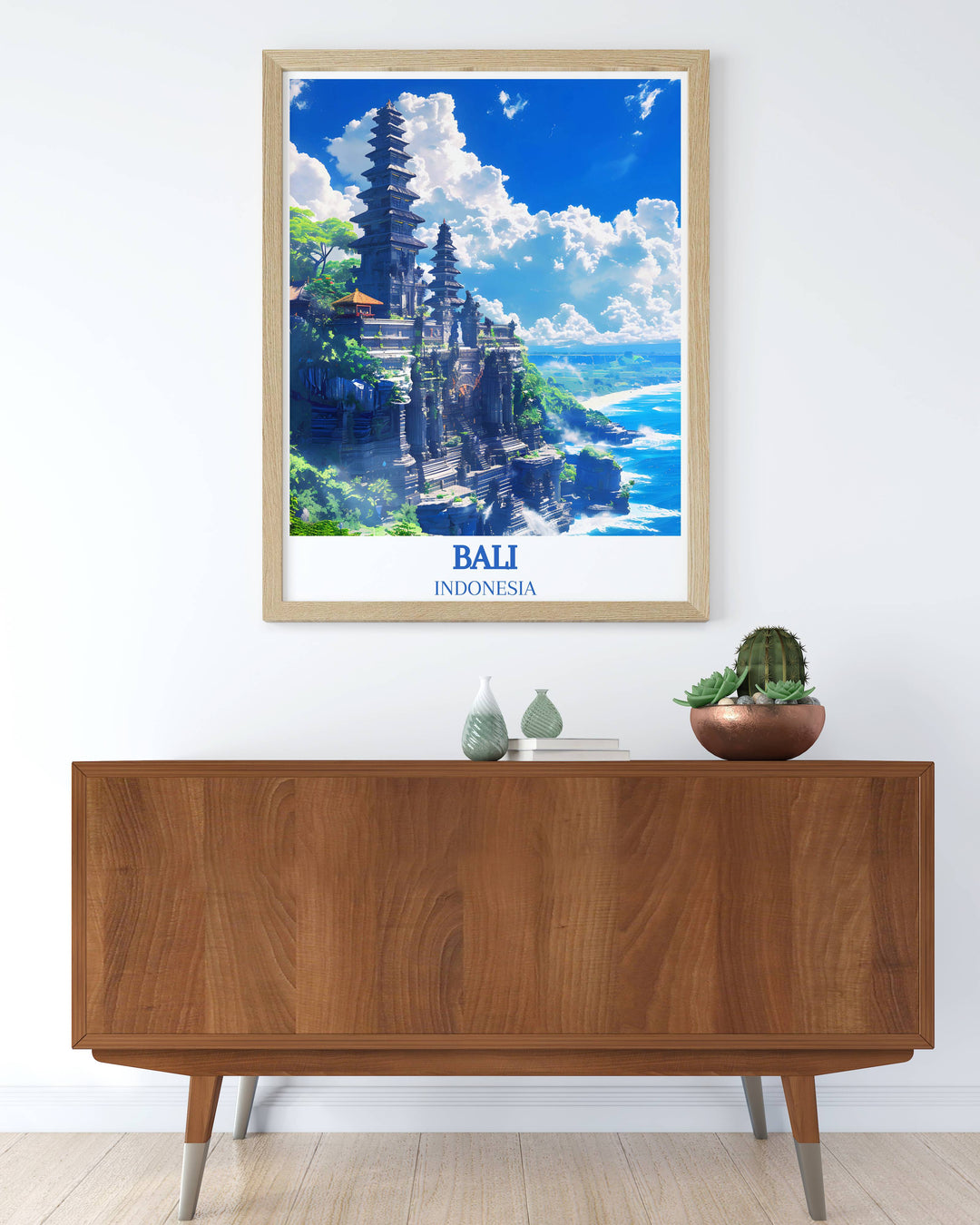 Tanah Lot Temple decor showcasing the temple in high detail, perfect for creating a focal point in living rooms or offices.