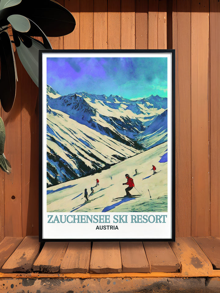 Elegant Tauernkar Framed Print showcasing detailed snowy landscapes and modern art aesthetics perfect for sophisticated home decor