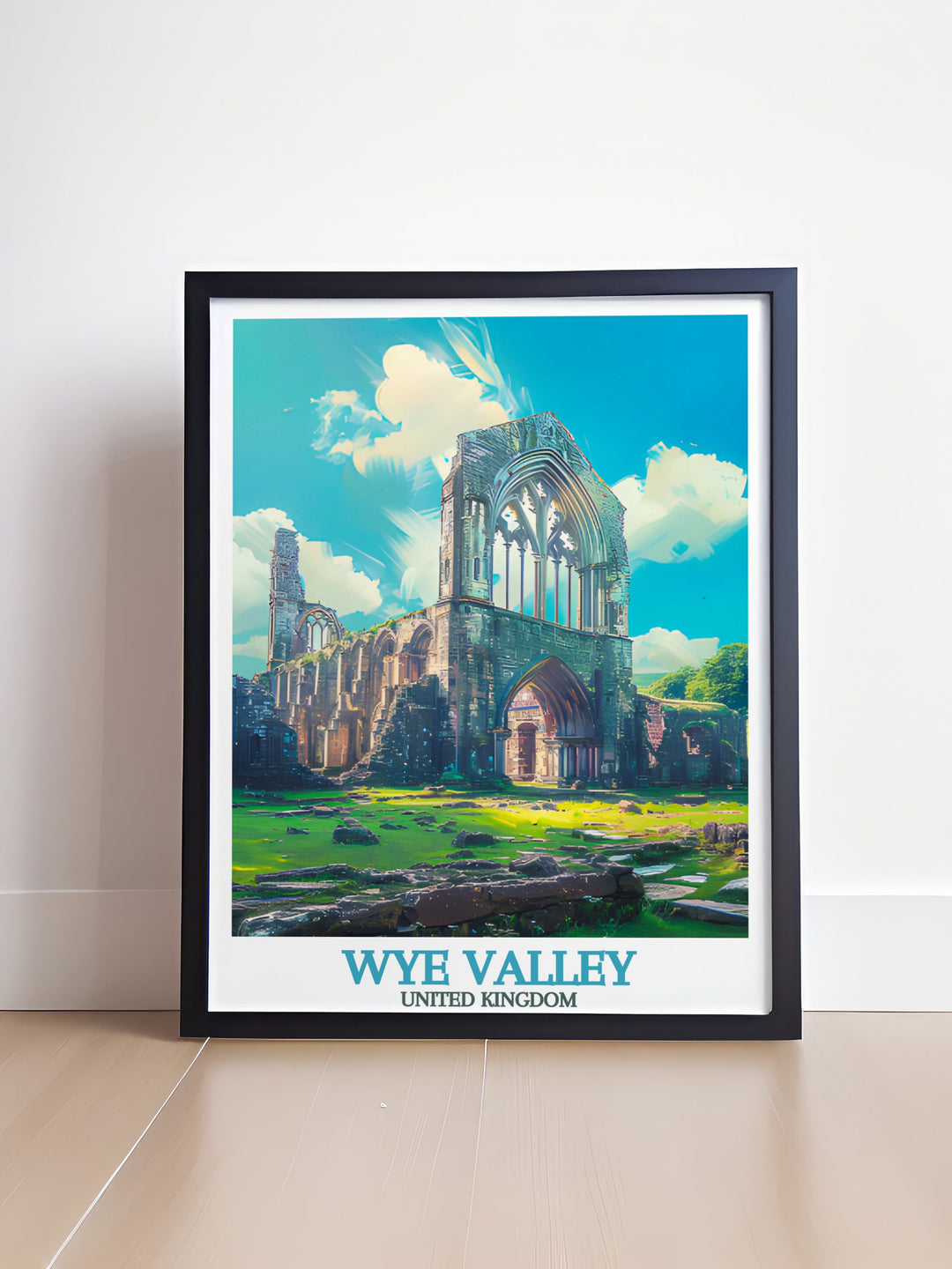 Elegant Tintern Abbey artwork featuring detailed scenes of the iconic abbey and surrounding nature. An ideal choice for gifts and adding a classic touch to your wall decor.