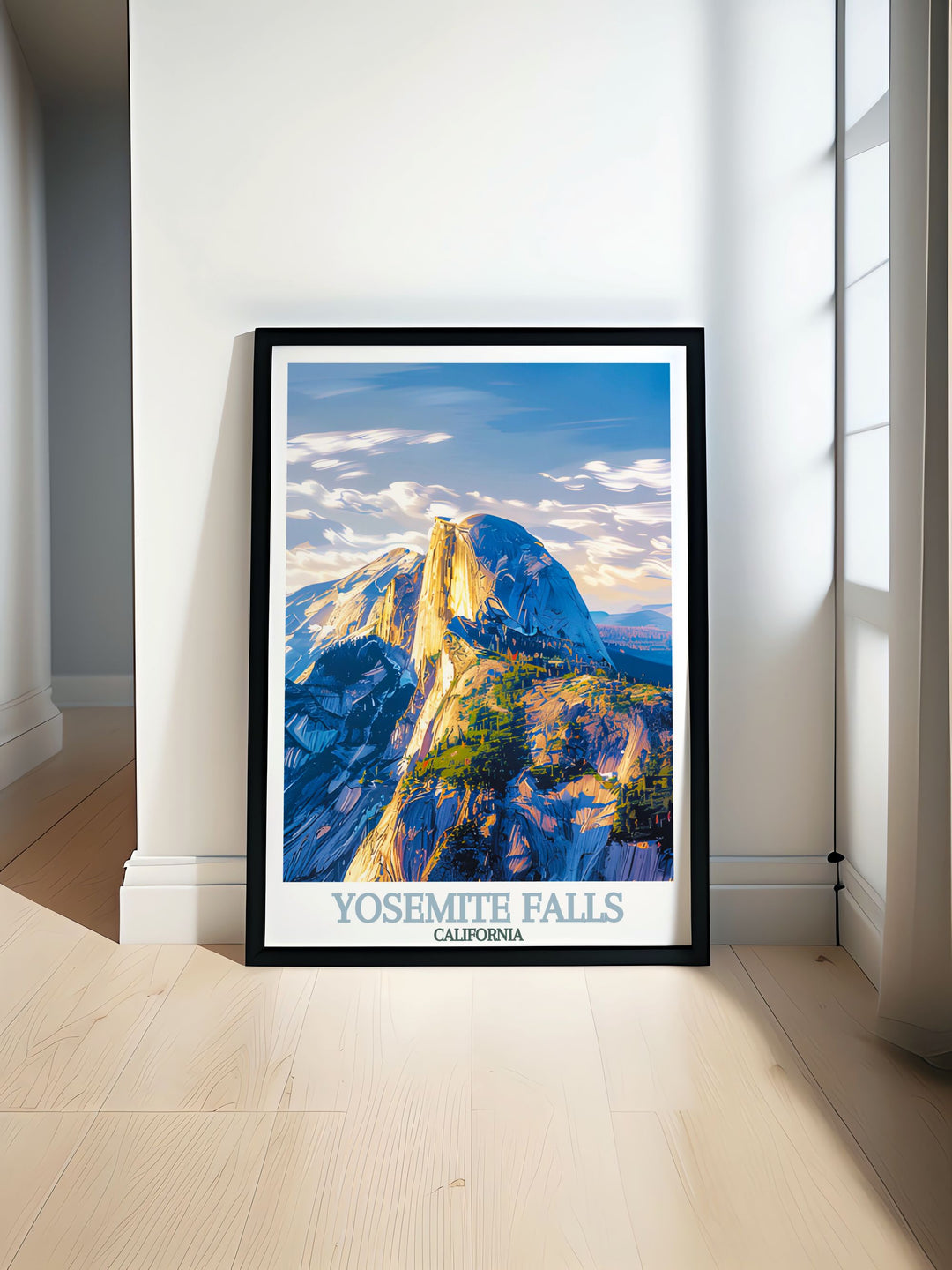 Half Dome artwork showcasing the iconic rock formation with stunning details perfect for California decor and gifts