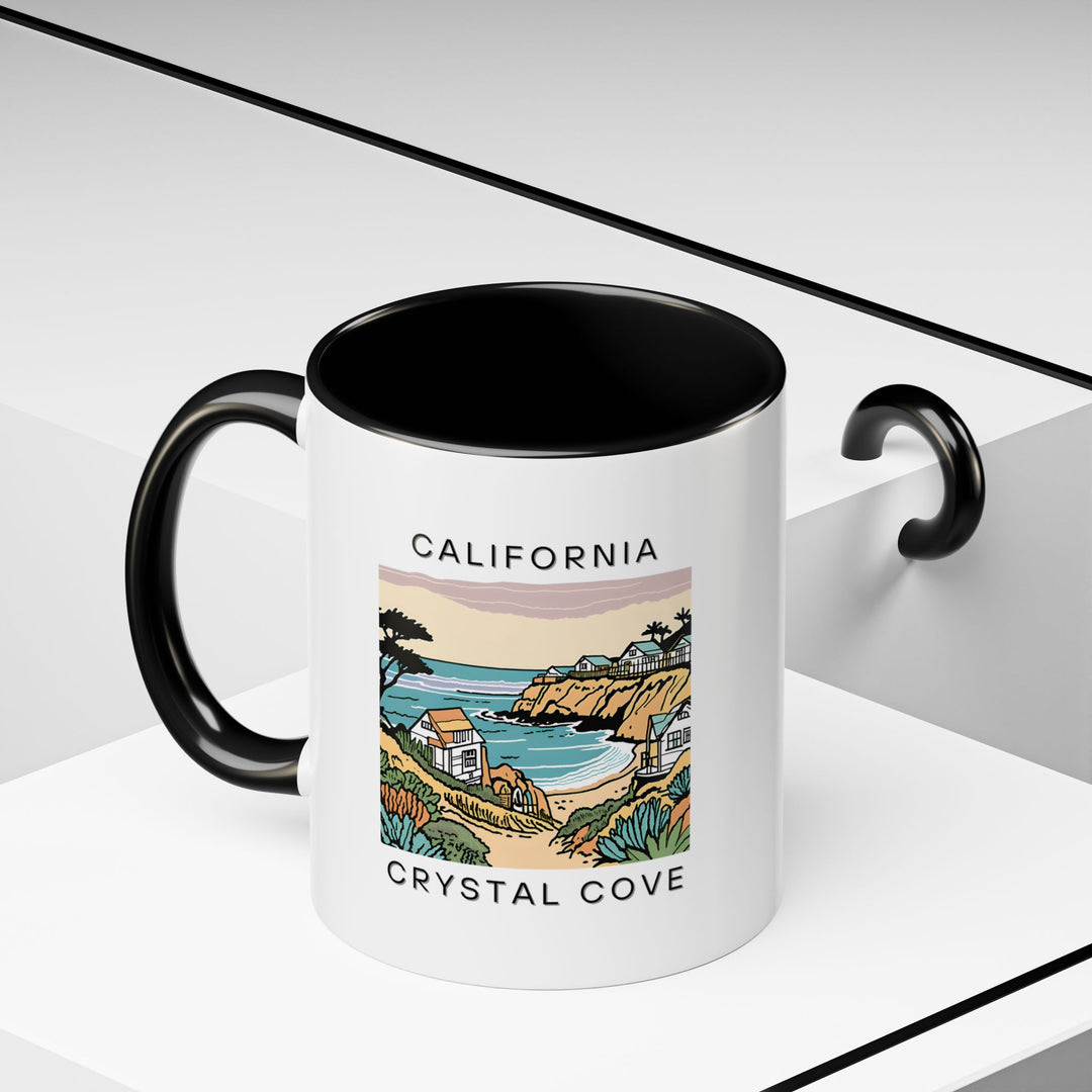 A detailed and vibrant depiction of Crystal Cove on this California mug brings the scenic beach to your hands. This mug is perfect for coffee or tea enthusiasts, made with durable ceramic that is both microwave and dishwasher safe for added convenience.