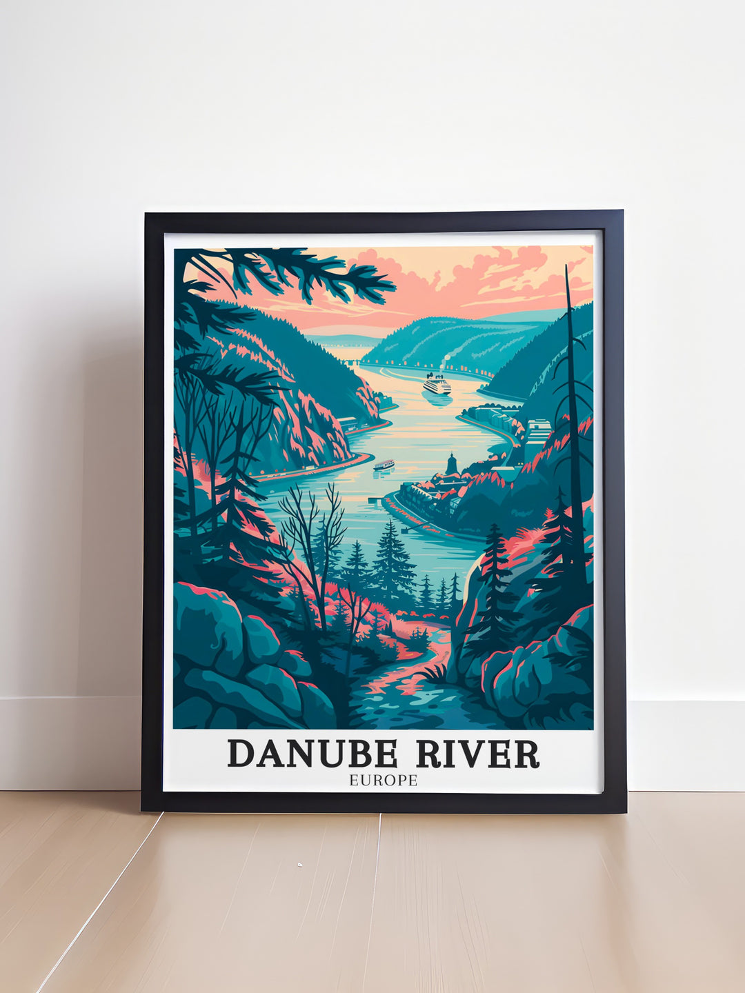 Kazan Gorge Hungary is magnificently portrayed in this Danube Wall Art. The print captures the dramatic scenery of the gorge and the flowing Danube River. Perfect for enhancing your living space with a touch of natural beauty.