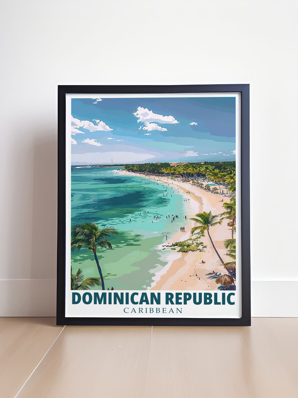 Vintage print of Punta Cana capturing the vibrant colors and lush landscapes of this beloved destination ideal for creating a serene and beautiful living space
