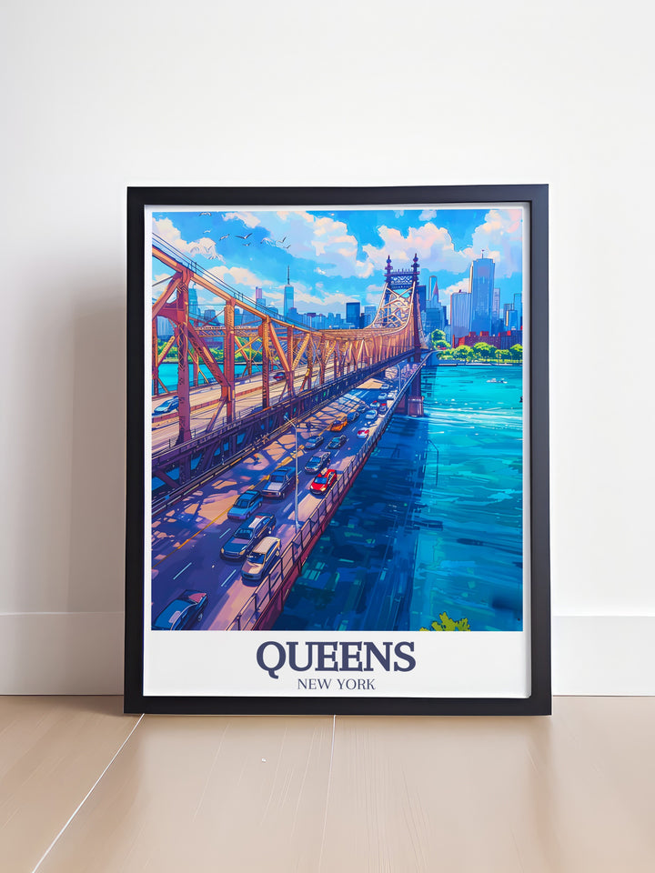 Queensboro Bridge East River framed prints offering a luxurious touch to home decor with a high quality finish showcasing the iconic landmark and beautiful river view perfect for stylish wall art