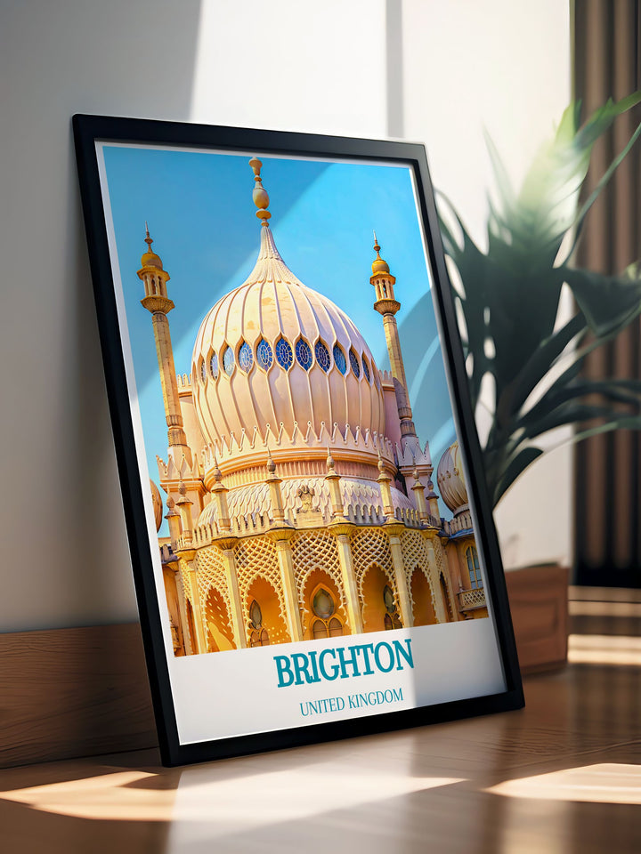 Bring the beauty of Brighton royal pavilion into your space with our framed prints showcasing the iconic landmarks detailed design