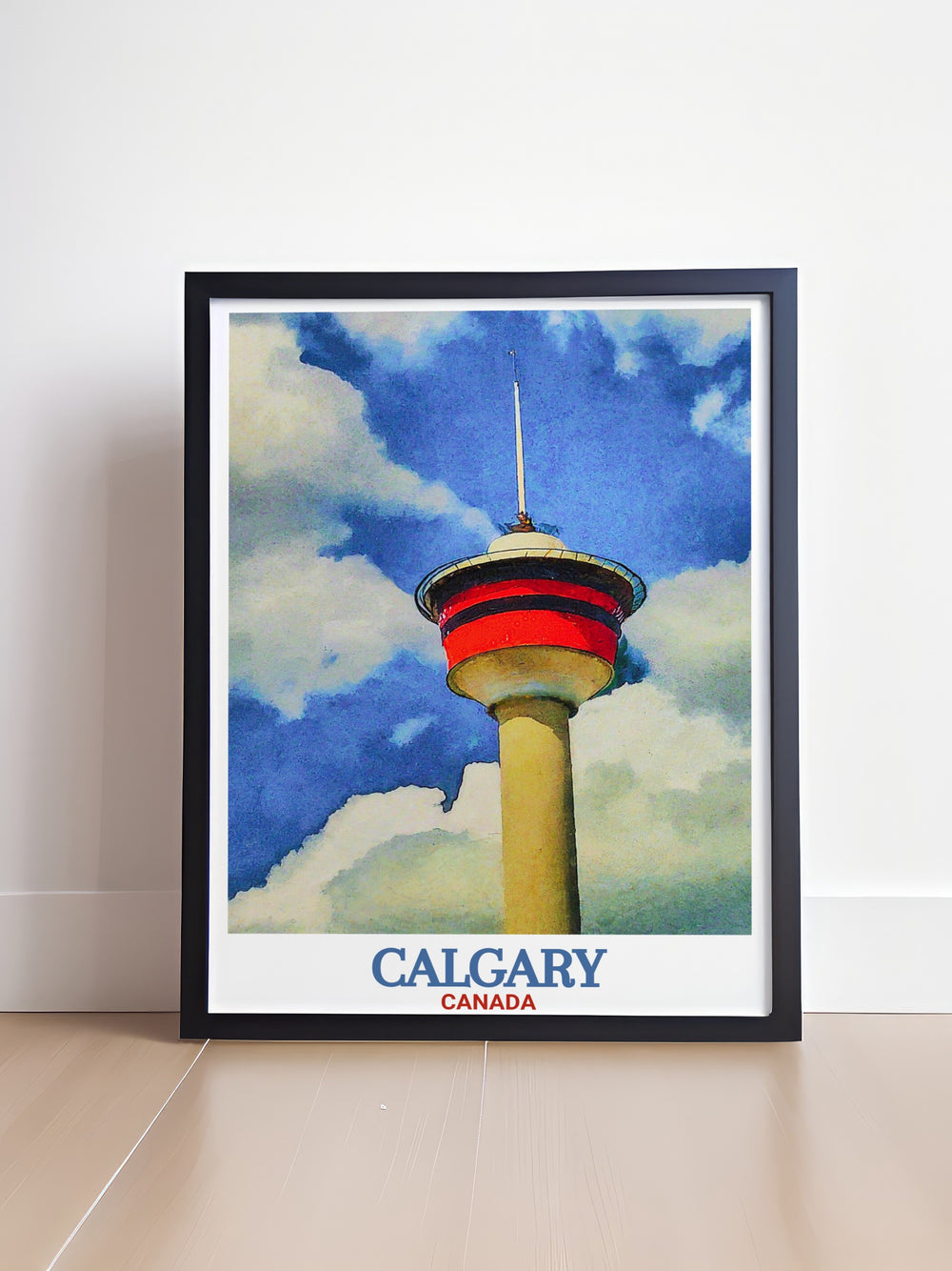 Elevate your home decor with a Calgary Tower print showcasing the architectural marvel of this iconic landmark. This Canada travel print is perfect for adding a touch of elegance and cultural significance to any room in your home.