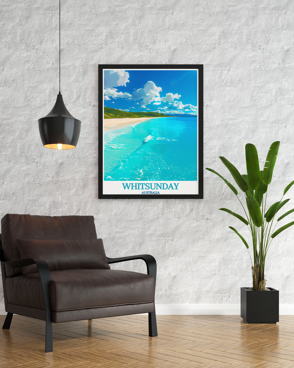 Experience the serene beauty of Whitsunday Islands with our Whitsunday Wall Art showcasing Whitehaven Beach ideal for any Australian travel enthusiast looking to enhance their home decor with stunning illustrations