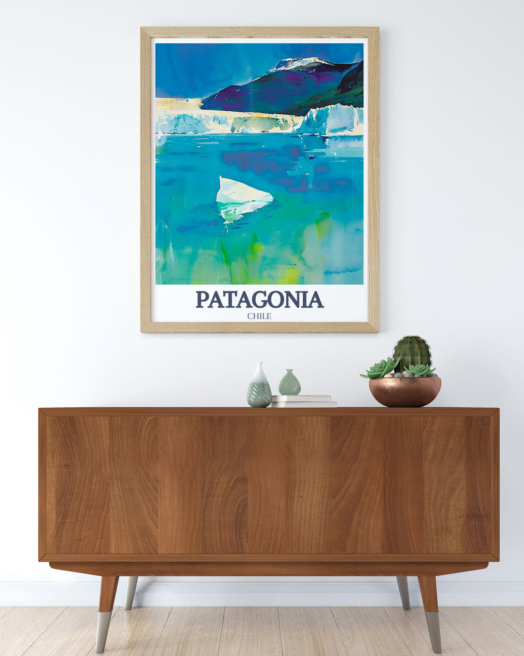 Andean Mountains Canvas Art featuring the sharp peaks of Patagonias iconic mountain range and the tranquil beauty of Lago Argentino. This travel print offers a striking contrast of rugged landscapes and peaceful waters, perfect for adding a touch of adventure to your decor.