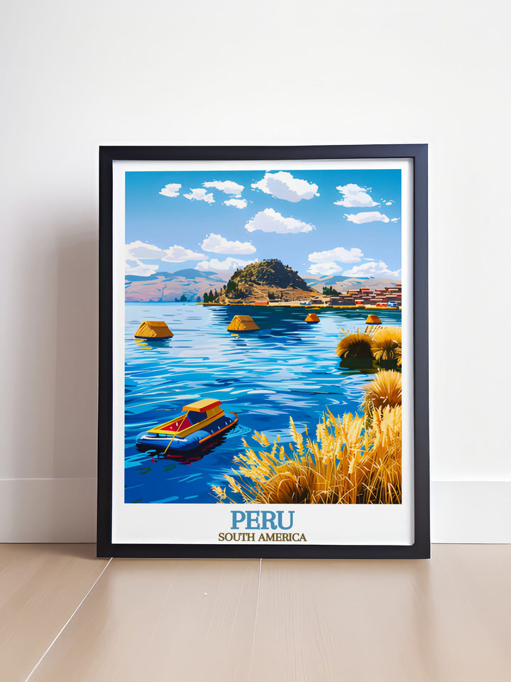 Transform your living room with Lake Titicaca modern prints and framed prints capturing the breathtaking landscapes of Peru