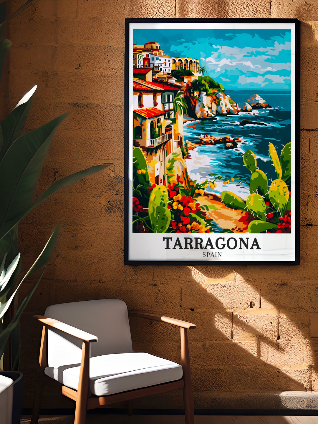 Elegant home decor piece showcasing Tarragona Spain with a Mediterranean Catalonia design that adds sophistication and style to your interior spaces. An ideal print for art lovers.