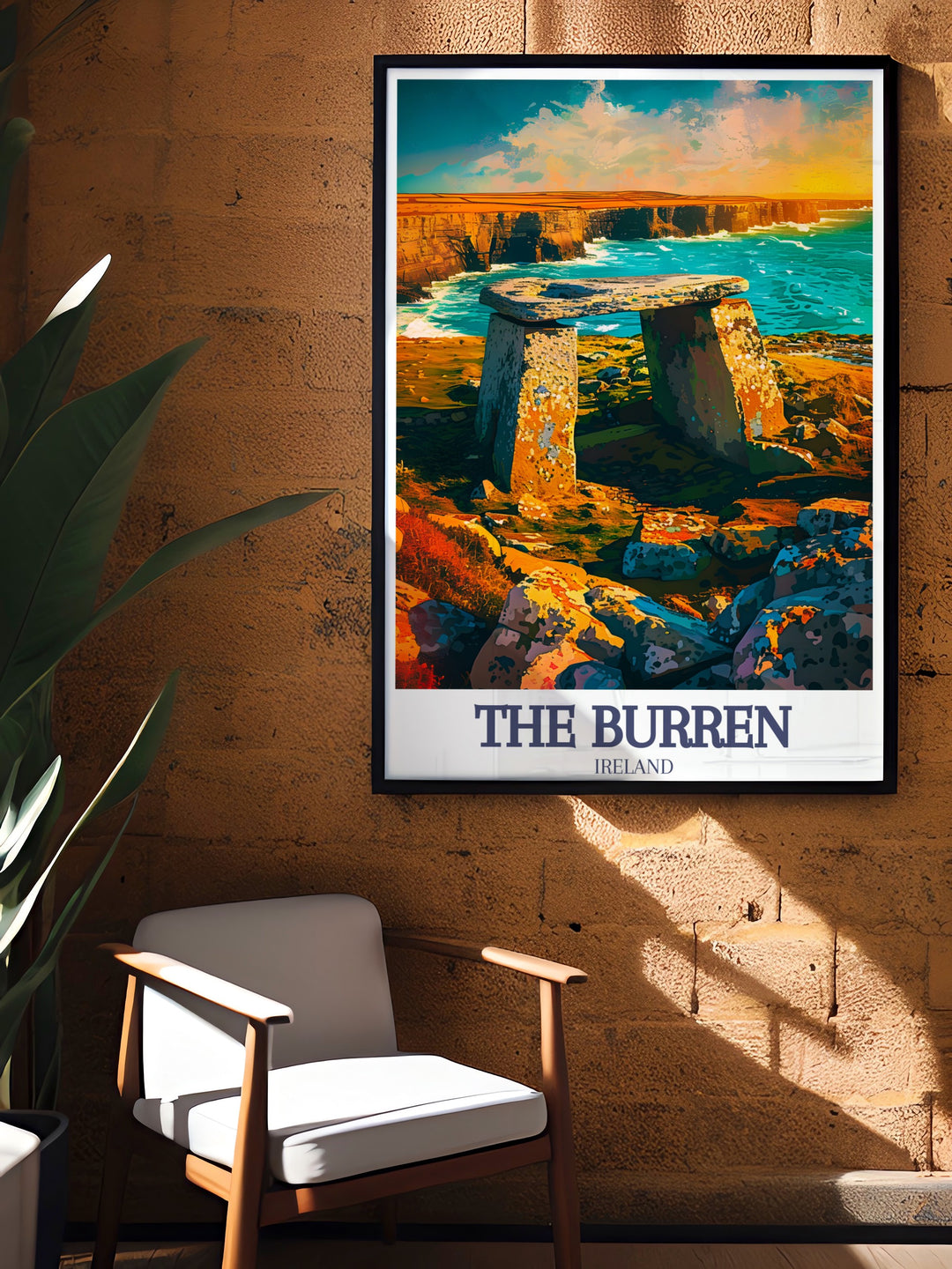 County Clare art print featuring Burren National Park and Poulnabrone Dolmen Wild Atlantic Way a stunning piece of wall decor that brings the beauty of Irelands landscapes into your home