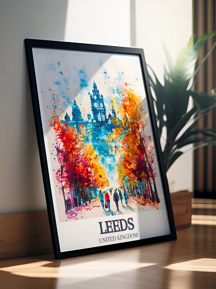 Detailed Leeds townhall and Leeds townhall clock wall art featuring the intricate design of this historic building. Enhance your living space with England wall decor that celebrates the architectural grandeur of Leeds townhall.