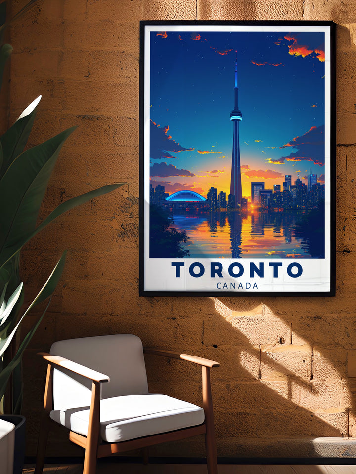 Elegant CN Tower modern art piece featuring intricate details perfect for showcasing your love for Toronto and Canada.