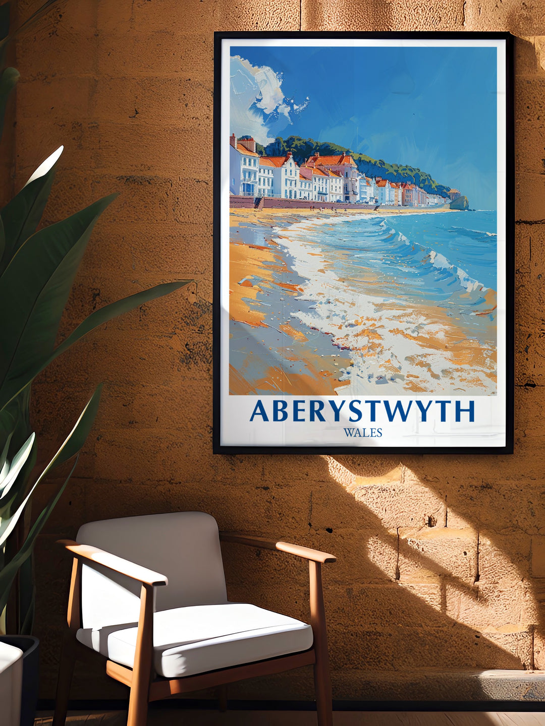 This Aberystwyth poster print captures the serene beauty of Wales iconic waterfront. Featuring a detailed illustration of Aberystwyths promenade and coastal views, this travel print is perfect for adding a touch of Welsh landscape to your home décor. Ideal for art lovers and travelers alike.