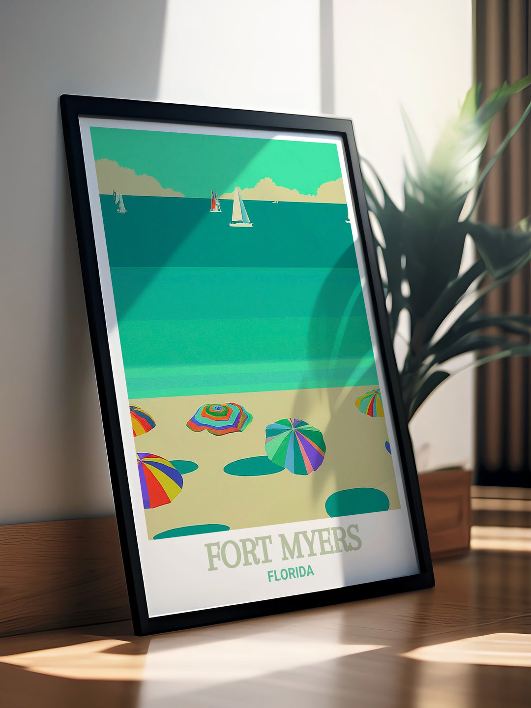 Fort Myers Beach scenic print showcasing the stunning sunsets and serene environment. This artwork celebrates the natural beauty of Floridas beloved beach, making it an ideal piece for enhancing your home decor.