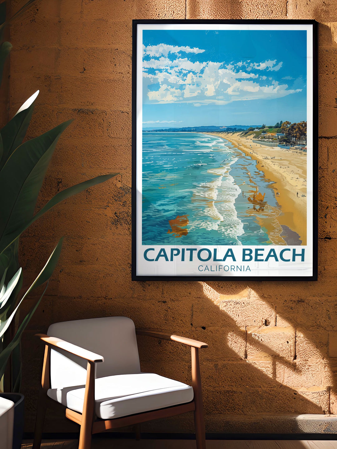Timeless Capitola Beach Decor ideal for bringing a sense of nostalgia and relaxation into your home a beautiful representation of Californias coastal beauty suitable for any room enhancing your space with the elegance of Capitola Beach