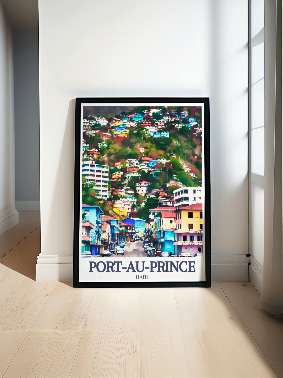 Stunning digital download of Haiti Print featuring the vibrant landscapes of Pétion Ville Massif de la Selle perfect for elegant home décor and wall art adding a touch of Haitis beauty to any room