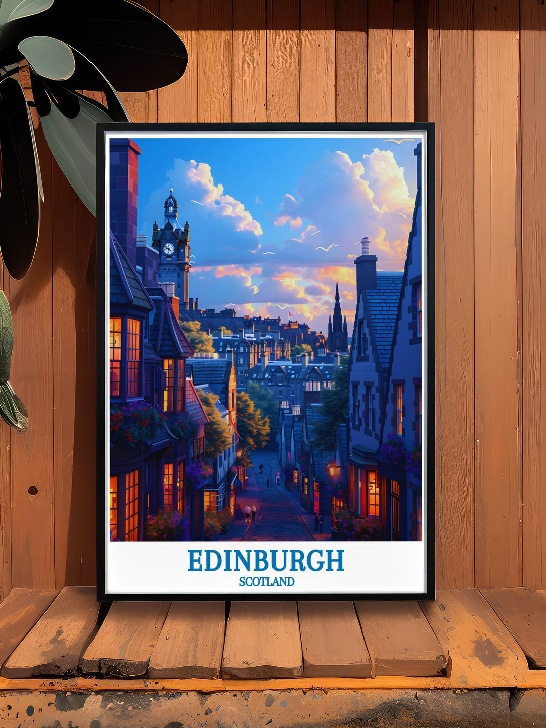Framed print of the Royal Mile, showcasing its scenic beauty and historic landmarks, ideal for adding a touch of Scotland to your home.