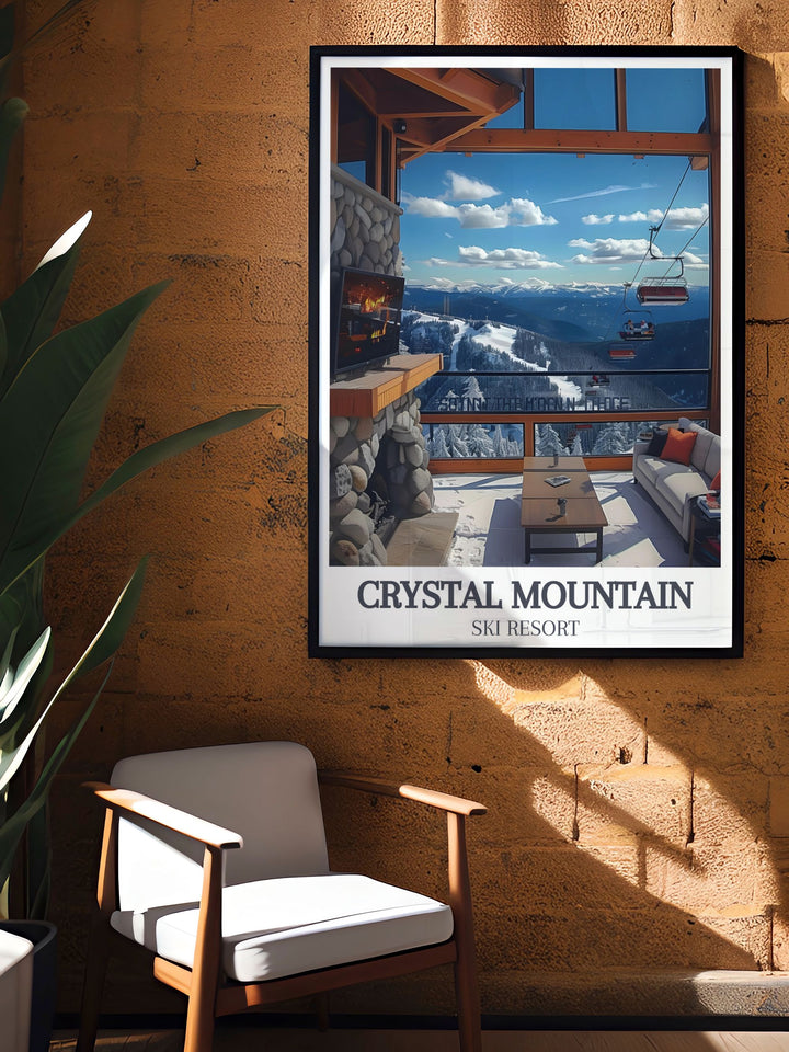 Gallery wall art featuring the scenic vistas from Mount Rainier as seen from Crystal Mountain, perfect for nature enthusiasts.
