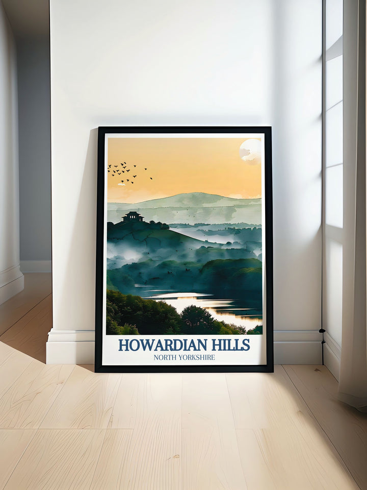 Vintage poster of the Howardian Hills, capturing the timeless beauty and tranquil scenery of this AONB. This print is ideal for those who appreciate classic countryside views and want to bring a piece of Yorkshire into their decor.