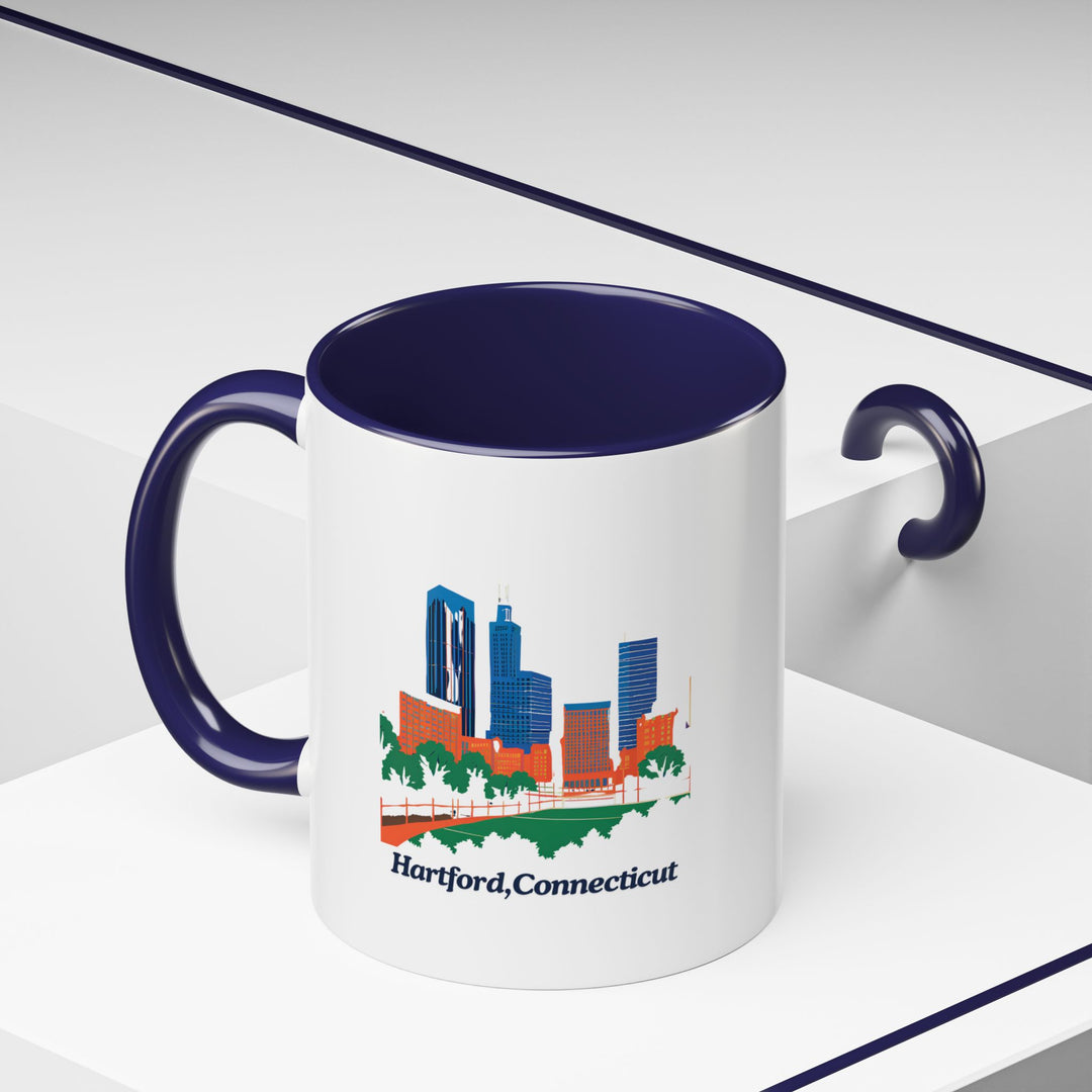 This Hartford Connecticut mug blends artistic beauty with practicality. Featuring vibrant designs inspired by the city, it is dishwasher-safe and made from durable ceramic, making it perfect for coffee or tea lovers. A great gift for collectors.