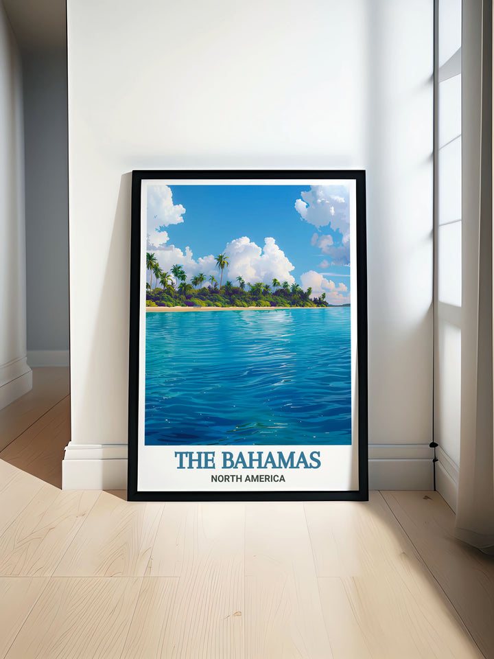 Andros Island modern prints bring the beauty of the Caribbean into your home with vibrant colors and stunning landscapes perfect for creating elegant home decor and making it an ideal traveler gift or special occasion present like Christmas gifts or anniversary gifts