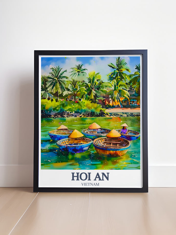 A tranquil canvas art of An Bang Beach, bringing the tropical paradise of Vietnams coastline into your home. Perfect for beach lovers or anyone looking to add a coastal touch to their interior, this print embodies the beauty of Vietnams beaches.