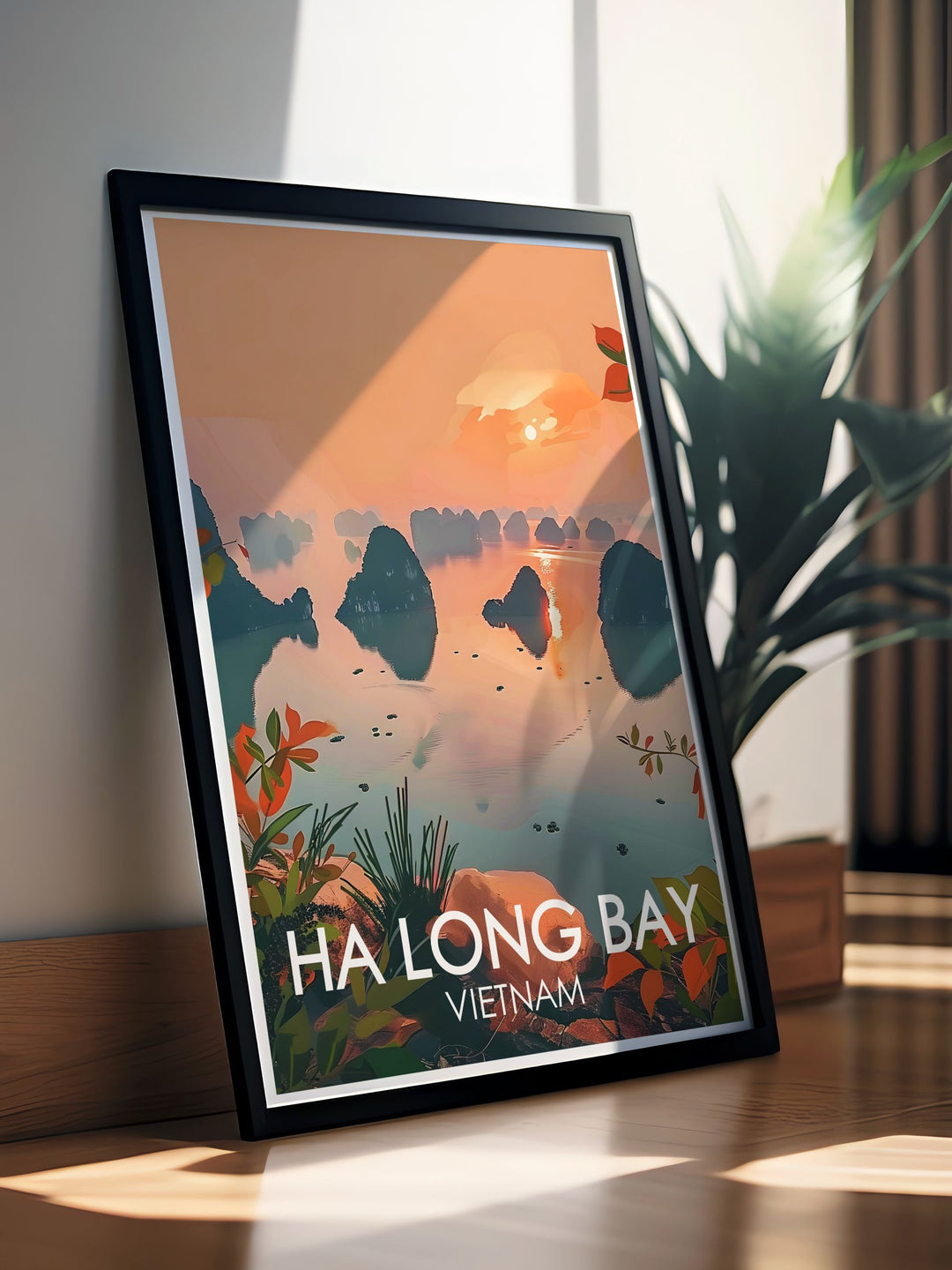 Add the magic of Ha Long Bay to your walls with this stunning Vietnam Travel Print. Featuring Dragon Tails Island, this poster brings the iconic beauty of Vietnams coastline to life, making it perfect for any travel lover or art collector.