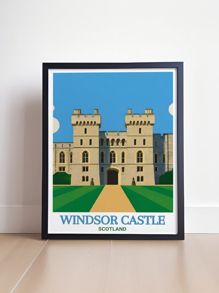 Capture the timeless beauty of Windsor Castle with this stunning digital print. Whether displayed in a living room, study, or bedroom, this England travel art brings a piece of British heritage into your home, creating a regal atmosphere thats sure to impress.