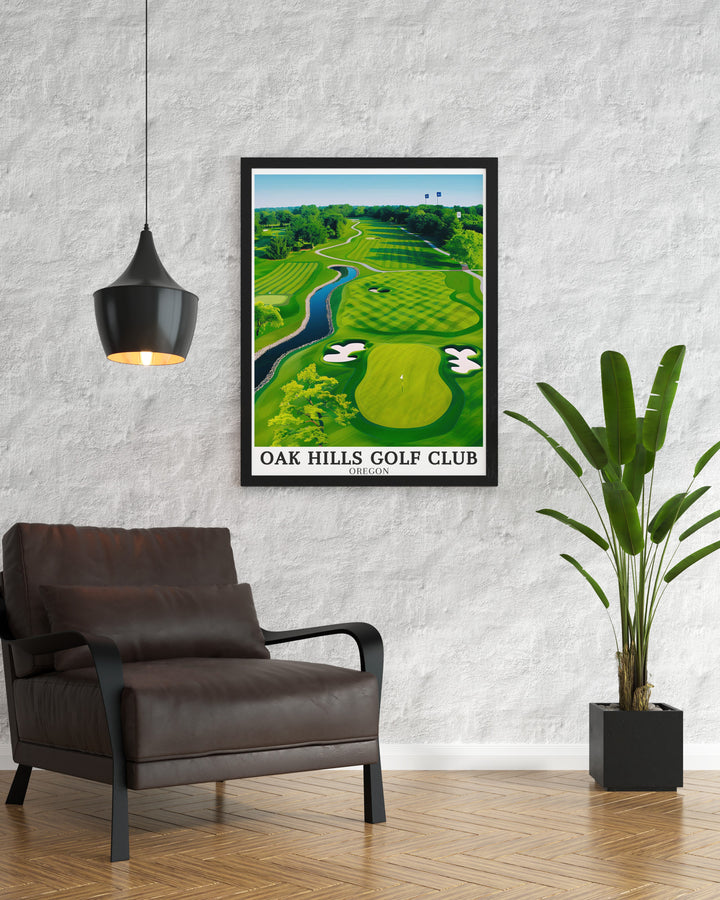 Show off your love for golf with this Oak Hills Golf Club poster. It features Douglas Countys scenic 18 hole course and is perfect for adding a touch of class to any golf themed space. Ideal for both players and fans of the sport.