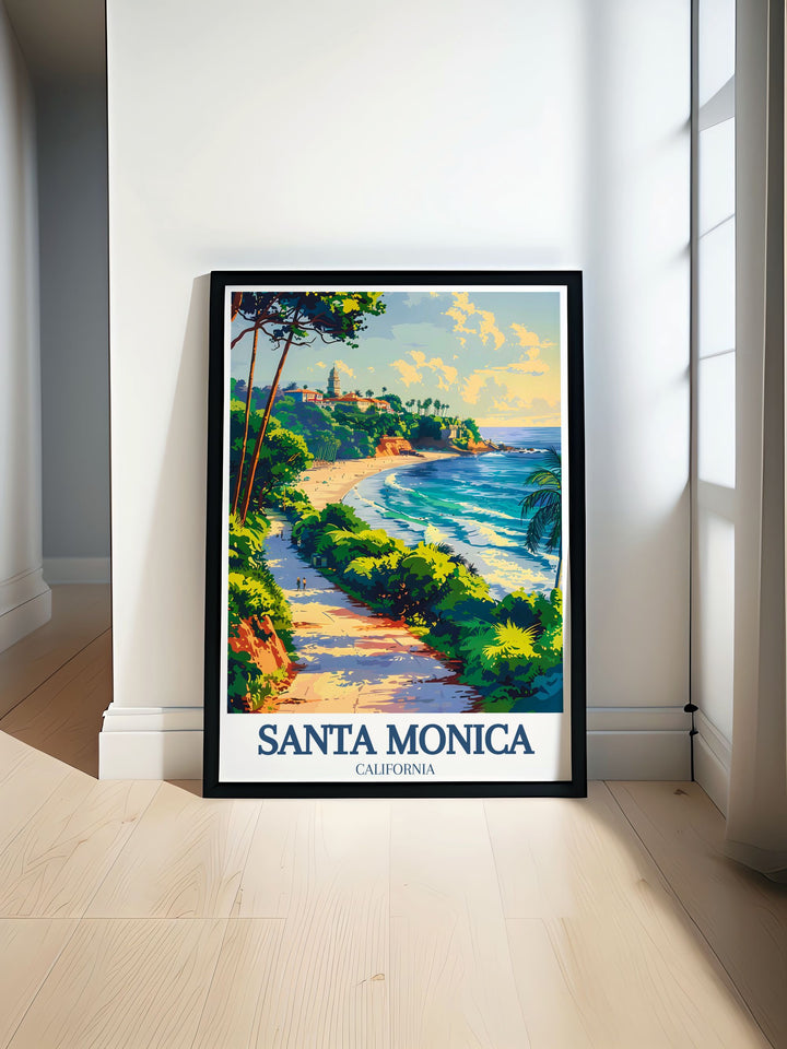 Poster of Palisades Park, emphasizing its serene atmosphere, lush landscapes, and scenic vistas. The detailed illustration captures the parks blend of natural beauty and peaceful ambiance.