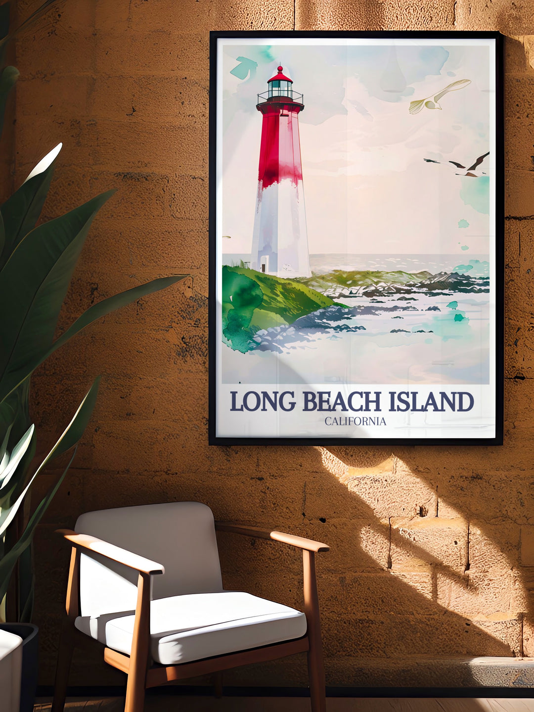 Discover the charm of Long Beach Island with this stunning art print of Barnegat Lighthouse. Perfect for travel enthusiasts or anyone looking to bring a touch of the Jersey Shore into their home décor. This poster blends modern design with historical allure.