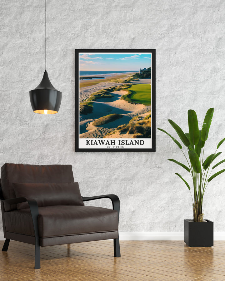 Wall art showcasing the luxurious Club House at Kiawah Island Golf Club with its elegant design and stunning views of the surrounding courses ideal for those who enjoy the finer things in life and the prestige of world class golfing destinations