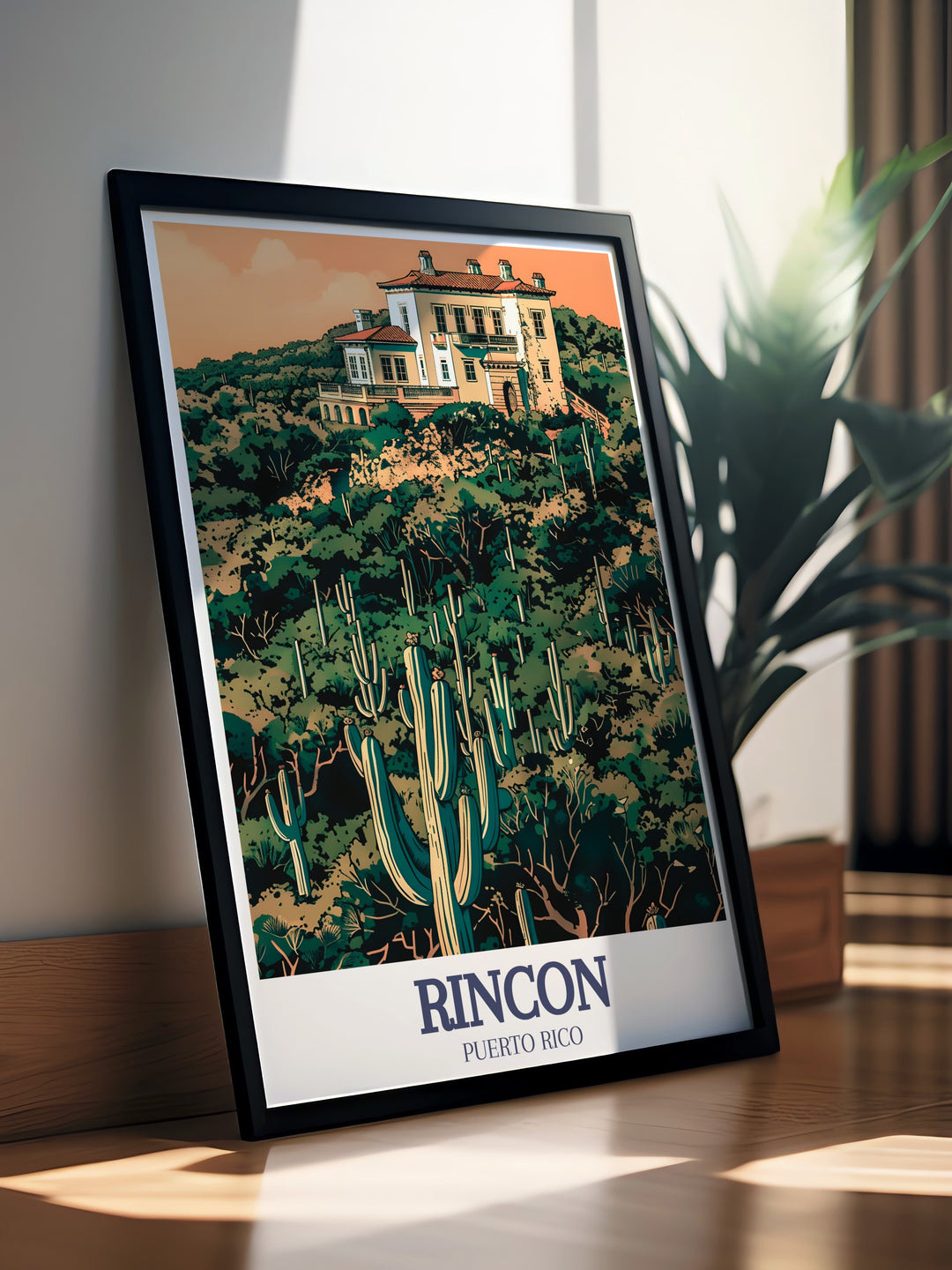 A vivid travel print capturing the volcanic beauty of Rincon de la Vieja, the elegant architecture of Castillo Serrallés, and the unique ecosystem of Guánica Dry Forest. This stunning artwork is perfect for nature lovers and adventurers looking to bring Costa Ricas wonders into their homes.